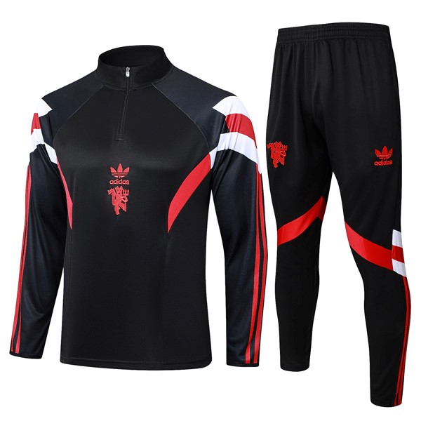 Sudadera De Training Manchester United 2024 2025 Negro Rojo